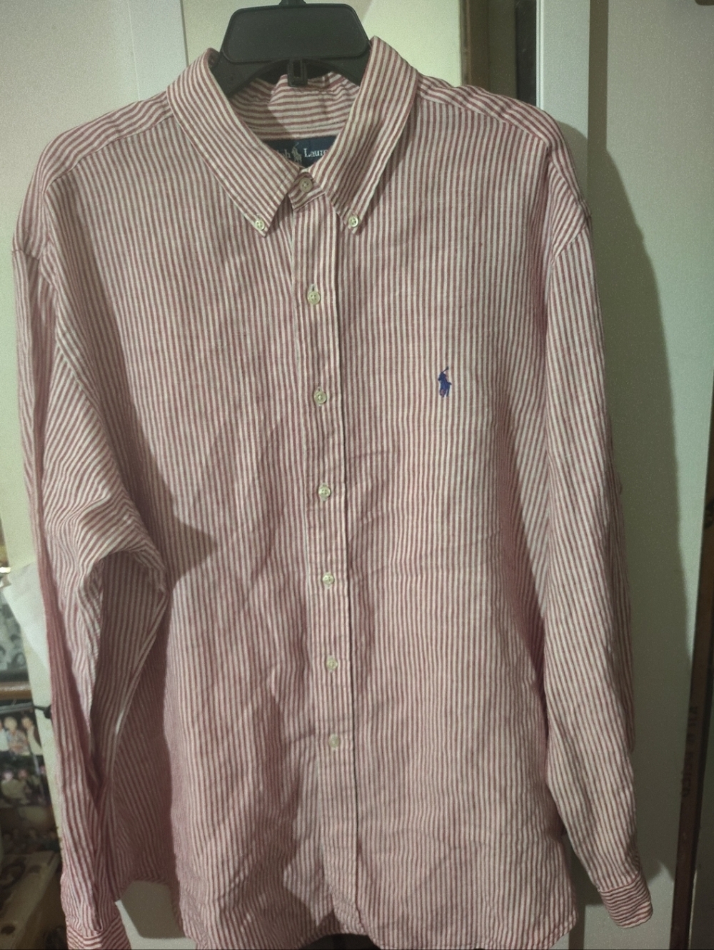 Ralph Lauren Polo Dress Shirt 2 XL 18" Neck Excellent Condition 4th🇺🇲